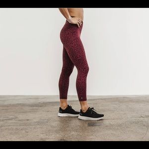 NO BULL HIGHRISE 7/8 PLUSH HEATHER WINE LEOPARD